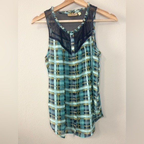 Princess Vera Wang Button Down Sleeveless sheer Top, Size Small - Picture 3 of 10